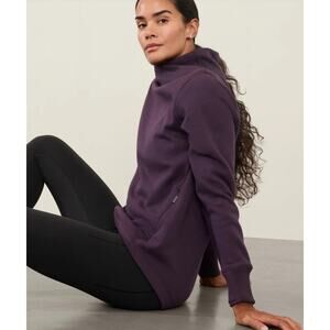 Athleta Cozy Karma Twist Neck Iris Burgundy Wine Purple Sweatshirt Medum 882476